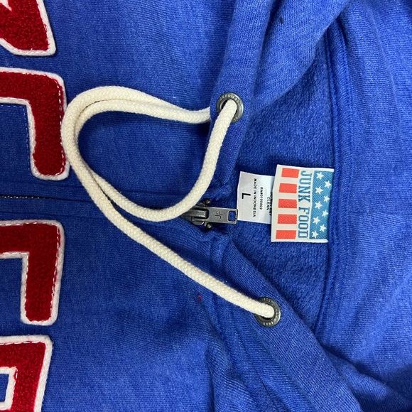 VINTAGE Men’s L JUNK FOOD Philadelphia 76ers Full Zip Hoodie Embroidered